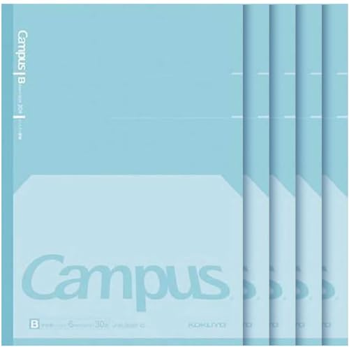 KOKUYO Campus Feels Flat Notebook, Dot B 6mm Ruled, Semi-B5, 30 Sheets, 35 Lines, Green, 5 Pack, Japan Import (NO-FL3CBT-G)