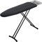 CozyCraft Large Ironing Board With Iron Rest, 121×41cm Folding, Height Adjustable With Heat Resistant Cover and Anti-Slip Iron Stand, Black