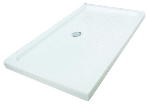 ONDÉE Receveur de Douche CERA Blanc 120x70 Gré émaillé ou céramique haut | Facile d'entretien, Picots antidérapants, Livré sans bonde, poser, Installation simple et rapide, quotidien, finition soignée