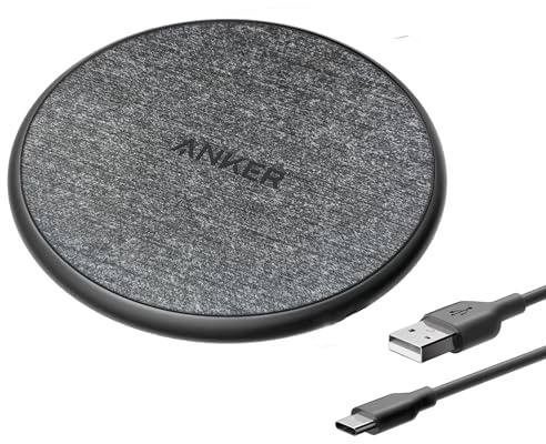 Anker 318 Wireless Charger, Qi-Certified 10W Max Fast Charging, Ultra-Slim Charging Pad with LED Indicators, Compatible with iPhone, Samsung, AirPods, and More (4 ft Cable Included, Black)