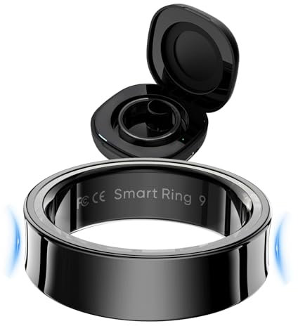 findtime Smart Ring Men Women Smart Ring Android Fitness Ring Pedometer Heart Rate Blood Oxygen Sleep Tracker Activity Trackers for Sports Time, Distance, Calories Compatible with Android iOS,BK9