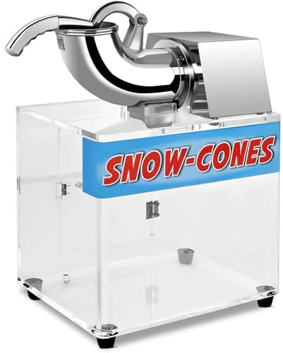 EORNYHQMY Commercial Ice Crusher,200W Ice Shaver Machine,Large Capacity,Drain Pipe,Dual Blades,Fast Crushing,for Home Shop Restaurant
