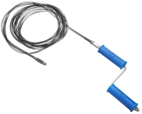 sourcing map Plumbing Drain Auger 2/5 (10mm) Dia. 16.5ft Manual Toilet Snake Flexible Drain Cleaner Tool with Removable Drill Connector for Bathroom Kitchen Toilet Bathtub Sewer Sink
