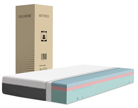 EGO Home Matratze 140x200 cm | 18 cm Höhe, Mittelfest | Ergonomische 7-Zonen Hochwertige Kaltschaummatratze für Komfort & Rückenstütze | Klimaregulierend mit waschbarem Bezug | Öko-Tex Zertifiziert