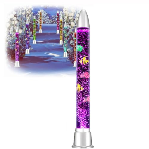 Lámpara de Burbujas Sensorial Led for Acuario, 7 Colores, Luz Nocturna Led con Forma de Pez Burbuja de Colores, Adecuada for Dormitorios, Habitaciones de Niños, Salas de Estar y Fiestas.(34.64in)