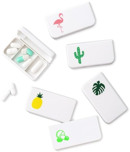 COYUN 5 Pcs Portapillole, 3 Scomparti Mini Portapillole, Portapillole in Plastica, Portapillole Tascabile, Portapillole da Viaggio Portatile, per Conservare Vitamine e Medicinali, ecc