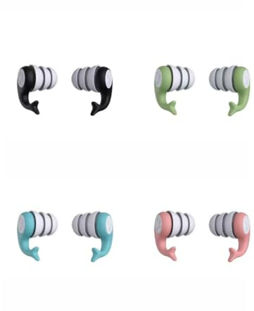 4 pares de tapones para los oídos para niños (4-14 años), orejeras de silicona suave, impermeables y reutilizables, ideales para nadar, ducharse, surf, snorkel y deportes acuáticos