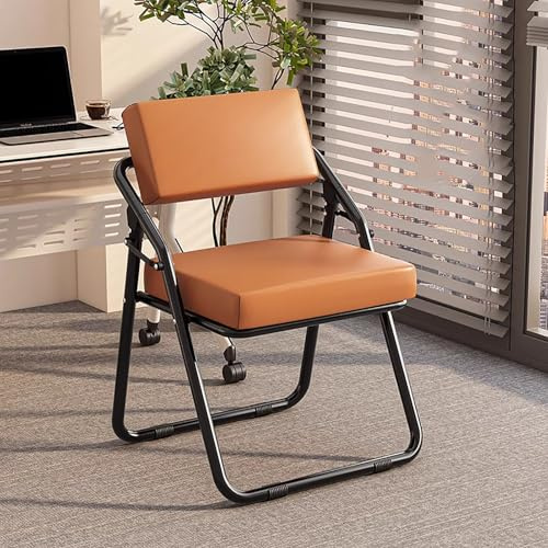 Silla de comedor plegable y apilable, asiento acolchado con marco de acero, cómoda silla de visitante para camping y jardín, tamaño 47 x 49 x 74 cm, asiento portátil y al aire libre