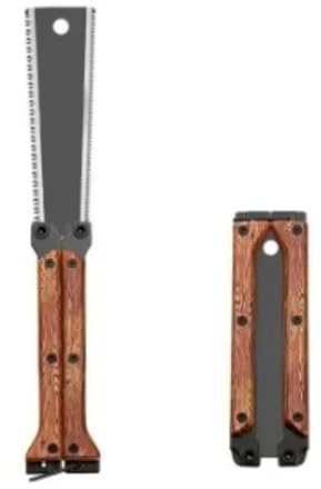 LUODOOHE Sega per potatura pieghevole double-face, lunghezza totale 30 cm, lama in acciaio SK5, manico in legno