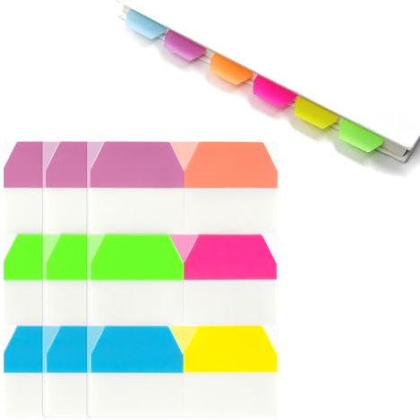 360 Pcs Page Markers Tabs,6 Colors Book Sticky Index Post It Tabs Page Markers,Writable Repositionable Labels for Office School Reading Notes Classify Files Books Annotation,Smooth Surface Easy Write