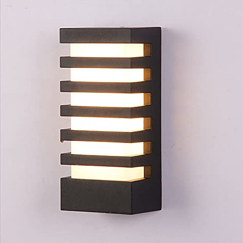 BDDCYWY Plionati da Parete Leggera, Luce murale per Esterni a Outdoor LED, Lampada a Parete Moderna in Alluminio Nero, luci del Portico Esterno Quadrato Minimalista, lampade Moderne per sconde murali
