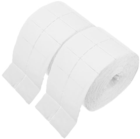 Toyvian Lingettes Non Pelucheuses 2 Rouleaux de Serviettes Exfoliantes Rapides pour Ongles en Papier Blanc Haute Absorption pour Manucure en Voyage ou Extérieur