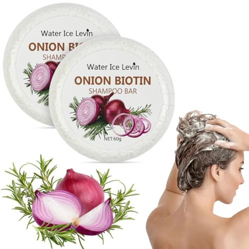 LOPHE Onion Biotin Shampoo Bar, 120 g fast schampo utan silikoner, naturvård, vegansk, ekologiskt schampobar för hår, kropp, fast tvål för kvinnor män hemma och på resa