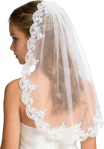 Elegent Brautschleier Damen, Bride to Be Brautschleier Weiß, Kurz Brautschleiers Weiß, JGA Schleier Braut mit Kamm, Brautschleiers, Hochzeitsschleier, für JGA,Hochzeit,Junggesellenabschied