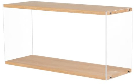 nbeads Holz Acryl CD Aufbewahrungsbox, 400x135x195mm Transparenter DVD Halter Videospiel Regal Blu-Ray Disc Turm, Organizer Für Videospiel Medien/Film Hüllen/VHS Box