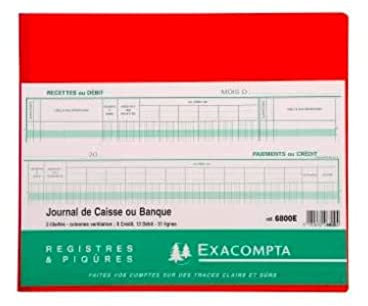 Exacompta 6800E Kassenbuch 27x32cm, 40 Blatt, 31 Zeilen, 1 Stück, farbig sortiert