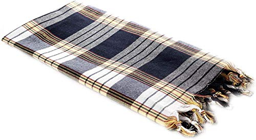 Carenesse Hamamtuch Classic 80 x 170 cm I Hamam Handtuch 100% Baumwolle I Saugfähiges & schnell trocknendes Pestemal/Fouta schwarz kariert I Hamam Strandtuch/Saunahandtuch mit kleinem Packmaß | Leicht & Kompakt, Saugfähiges & schnell trocknendes Saunahandtuch mit kleinem Packmaß, handgeknöpfte Fransen