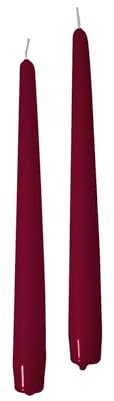 Cereria di Giorgio 10 Candele coniche Ø 2,2 cm Altezza 25 cm - Candele Decorative per la casa – Colore Bordeaux – Durata 7 Ore – Inodore – Cera vegana Naturale – Senza Olio di Palma – Made in Italy