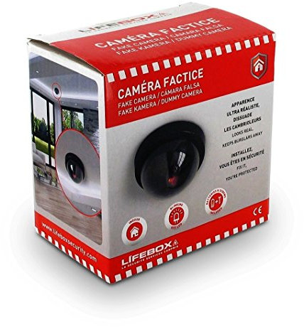 Telecamera di sorveglianza fittizia a cupola compatta con LED lampeggiante