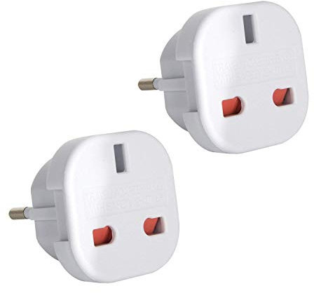 Gadgets Hut UK - 2 x UK to EU Europe European Travel Adapter suitable for France, Germany, Spain, Egypt, China - Refer to Product description for Country list
