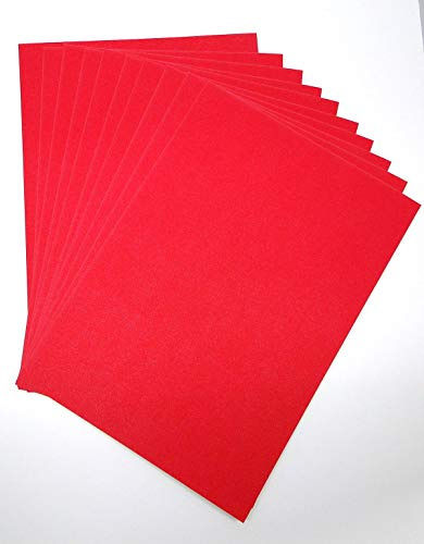 A4 rött glitterkort glitterpapper icke-fällande gnistrande hantverksark gnistrande kort 250 gsm bling-hantverkskort glitter kartong syrafri (röd – 10 ark)