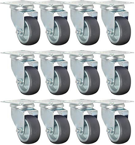 Ruote Girevoli 50mm Rotelle Pivotanti Ruote per Mobili Ruote da Trasporto per Mobile capacità di carico ogni 40 kg 12 pezzi