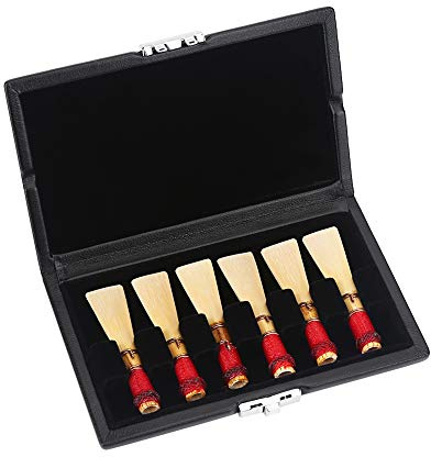 Estuche de Fagot de Bassoon, Funda de Fagot Bassoon Reed Case Box Alenamiento de Caña de Fagot Cubierta Cuero de PU Funda de Caja de Contenedor de Bassoon Reed con Ranuras reemplazo para 6Pcs Cañas