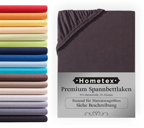 Premium Boxspringbett Spannbettlaken 180-200 x 200-220 cm, Spannbetttuch Bettlaken für Boxspringbett und Wasserbett, Oeko-TEX Made IN Green, Matratzen bis 40cm, Schokobraun