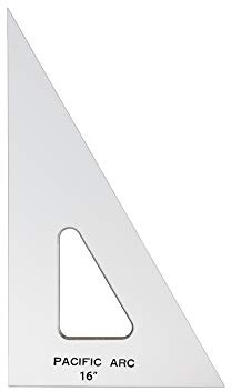 Pacific Arc Zeichendreieck, 40,6 cm, 30/60/90 Grad, transparentes Acryl