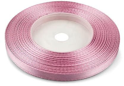 Netuno 1x Satinband Altrosa 6 mm x 32 m Schleifenband bunt Geschenkband farbig Dekoband Stoffband Satinrolle Satinbänder rote Schleife Geschenk Verpacken Dekoration Satinband Rolle ribbon silk