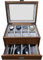 Caja de madera para relojes con cajón Valet – Vitrina de madera maciza para relojes de hombre grandes | cómoda organizador con almacenamiento para joyas, gafas de sol y correa de reloj