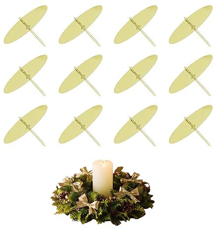 LongZYU 12 Pezzi 6 cm Portacandele per Corona dell Avvento Portacandele Natalizio Portacandele Metallo Oro Decorativo per Natale Centrotavola Ghirlanda Casa Matrimonio