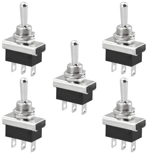 Heschen Interrupteur à bascule en métal, KN3D-103, 12V 25A, SPDT, marche/arrêt/marche, 3 positions 3 broches, pour éclairage de tableau de bord (5)