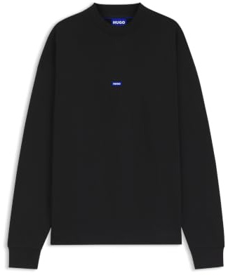 HUGO Herren Nedro Sweatshirt aus Baumwoll-Terry mit blauem Logo-Label