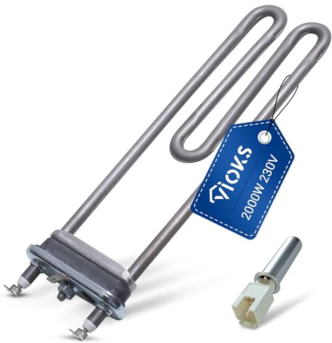 VIOKS Élément chauffant + capteur de température NTC de rechange pour Bosch 12004179 00175369 | Chauffage, 230 V, 2000 W, capteur, remplace 652573 170961, pour machine à laver iQ300 iQ500 VarioPerfect