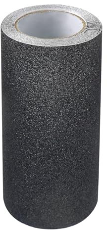 Bande adhésive antidérapante avec autocollant - Haute traction - Pour escaliers et skateboard - 300 mm x 5 m - Pour revêtement de sol, intérieur et extérieur - Noir
