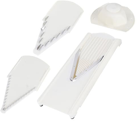 Cortador Rebanador Rallador Doméstico Multifuncional en Forma de V, Hoja de Acero Inoxidable Duradera, Herramienta de Utensilios de Cocina con Protector de Mano