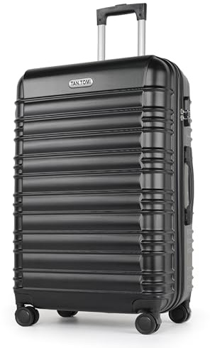 MoFut Koffer Groß, Hartschalenkoffer aus ABS, Trolley, Reisekoffer mit 4 drehbaren Rollen (360°), 3-stelliges Zahlenschloss und Aluminium-Teleskopgriff (XL – 95L, Schwarz)