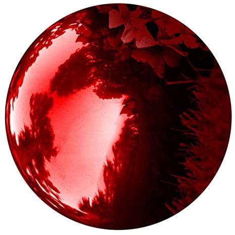 ANDRESLAD Reflektierende Gartenkugel Edelstahlkugel Rot 150mm Poliert Für Außenbereich Und Fotografie
