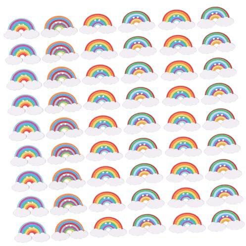 COHEALI Regenbogen-holzscheiben 150 Stück mit Weißer Rückseite Farbiges Holzhandwerkszubehör Zarte Holzspäne für Dekorative Szenen