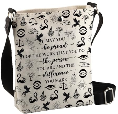 PLITI KOTLC Merchandising Keeper Of The Lost Cities - Cadeau pour les amateurs de livres - Sac à bandoulière Foxfire Academy, Be Proud Lostc Cbagu, 8×7.5×1.8inches