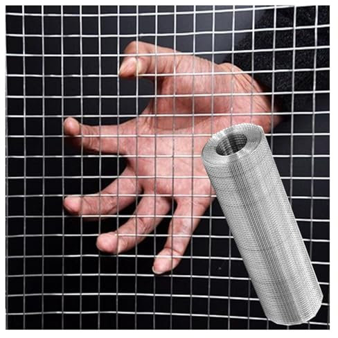 ZAVEIL Geschweißtes Drahtgeflecht aus Edelstahl 304, Metallgewebe mit 0,6 mm Drahtdurchmesser, einfach zu installierender Treppenschutzzaun, Geflügelkäfignetz (6 mm Maschenweite: 0,5 x 1 m)