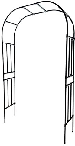 Arco de jardín negro resistente a la intemperie para plantas trepadoras de 150 cm, ideal para uso en interiores y exteriores