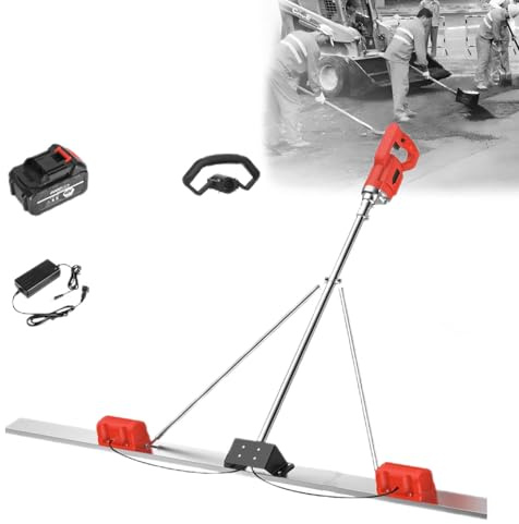 Kit de vibrateur pour chape de finition du béton, outil vibrant robuste pour béton de ciment, machine vibrante électrique sans fil pour finition de chape de ciment,2M-1xbattery