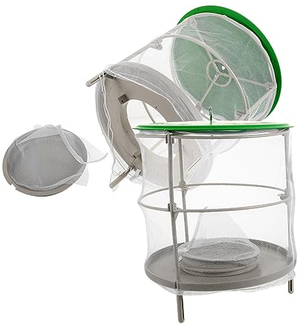 Kisangel Piège à Mouches D'élevage Suspendu en Mesh Couverture Anti-Pluie, Lot De 2 pour Toilettes Et Jardins