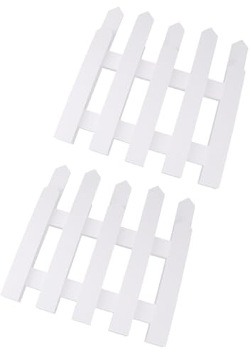 Lurrose Set 2 Pezzi Recinzioni in Legno Bianco 1,2 M per Decorazione Albero di Natale, Ornamento da Esposizione Negozio, Bordatura Interna per Feste e Giardinaggio