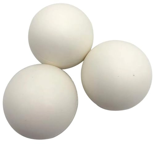 PEHHAH Studs jongleringsboll 60 mm – 120 g, gummi studsboll vit uppsättning av 3