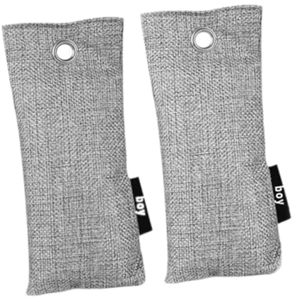 Yunmeryker 2 Pezzi Sacchetto Purificatore Borsa Assorbiodori Deodorante Carbone bambù Riutilizzabile con Foro Appendibile Adatto per Bagno Scarpiere Frigori, 2 Buste da 50g