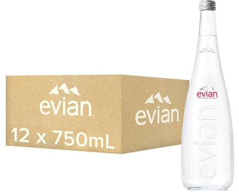 evian Lot de 12 verres à eau minérale naturelle 750 ml