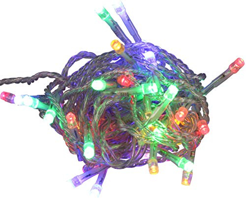 LED Lichterkette Außen Innen Bunt 6,5 m 50 Led Controller 8 Leuchtmodi Bunte Beleuchtung mit Stecker Zimmer Deko Party